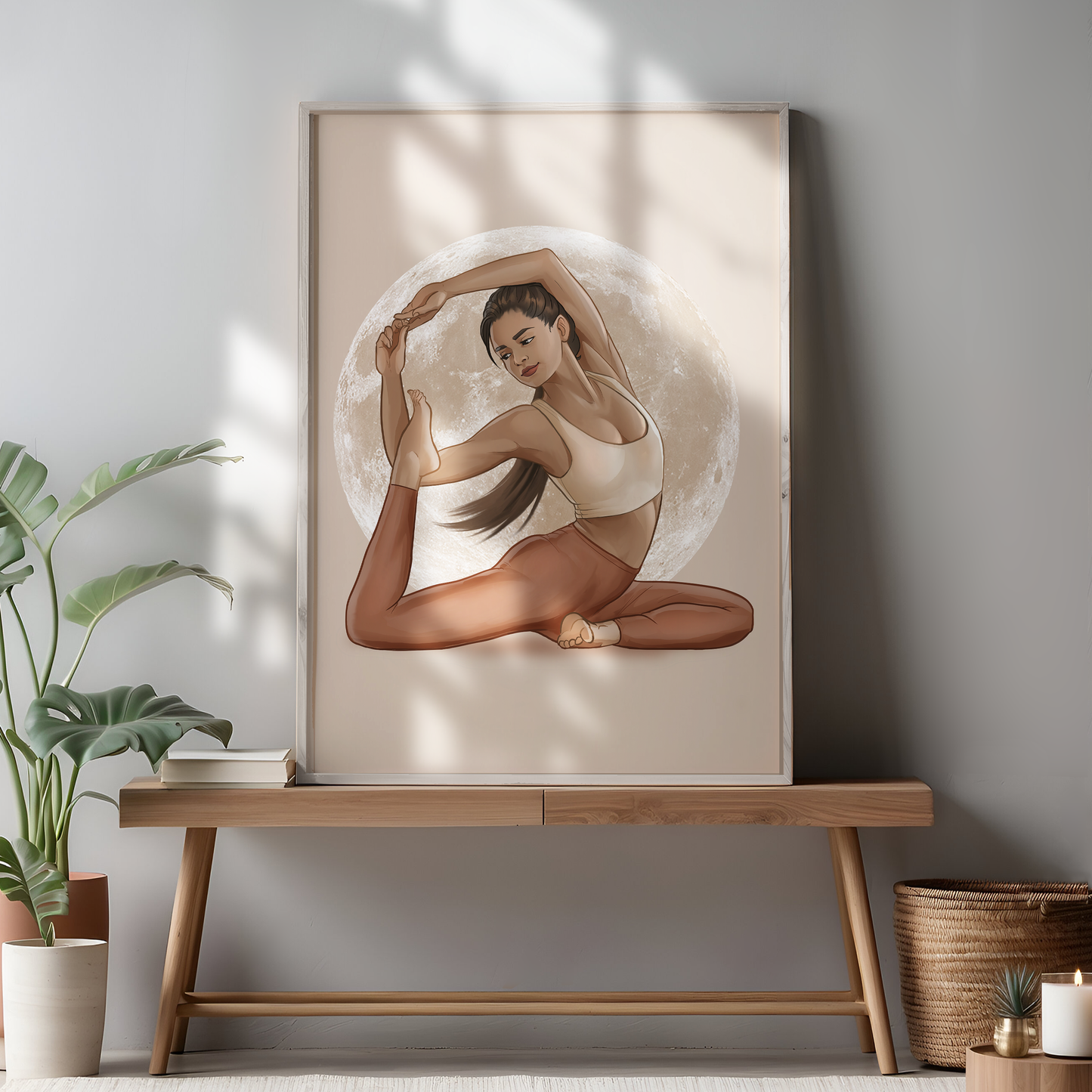 Premium Druck "einbeinige Radhaltung" - Eka Pada Urdhva Dhanurasana
